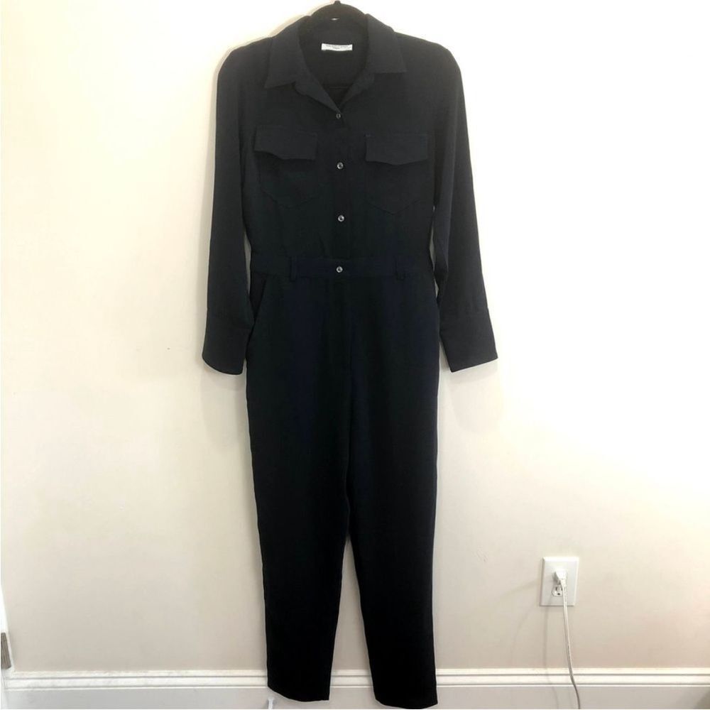 Waverly Grey Black Full Length Belted Jumpsuit‎ Small